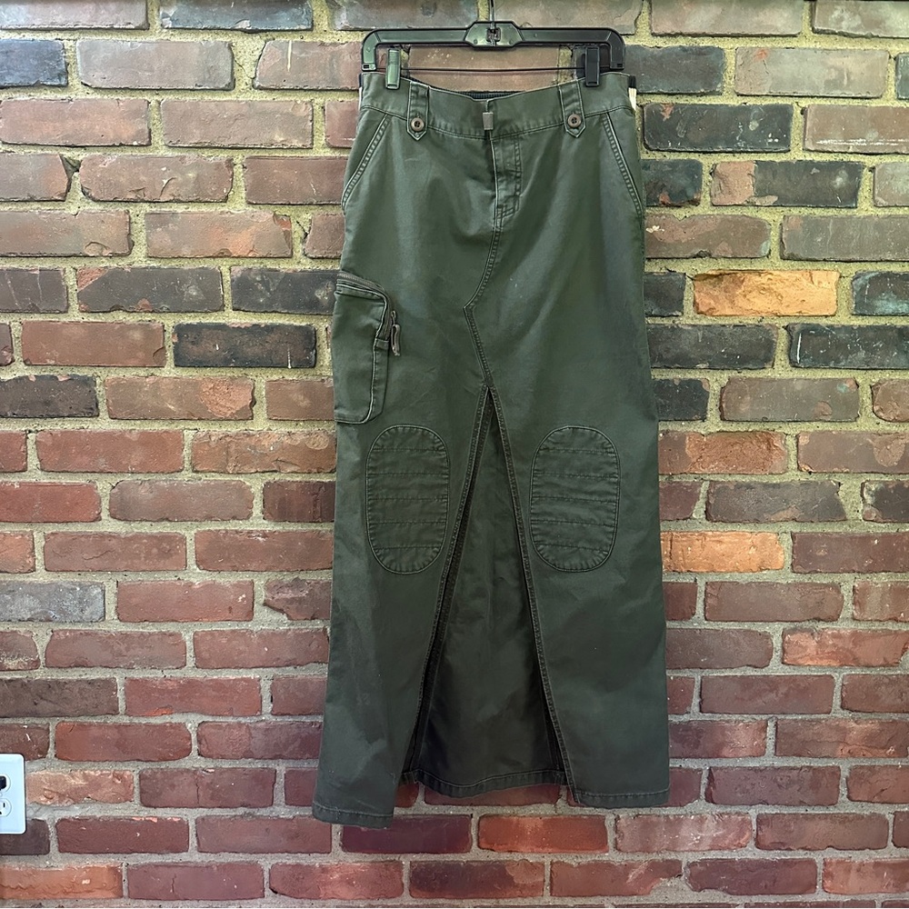 Miss Sixty Killah Babe | maxi cargo skirt high front slit -small (30 X 39.5)